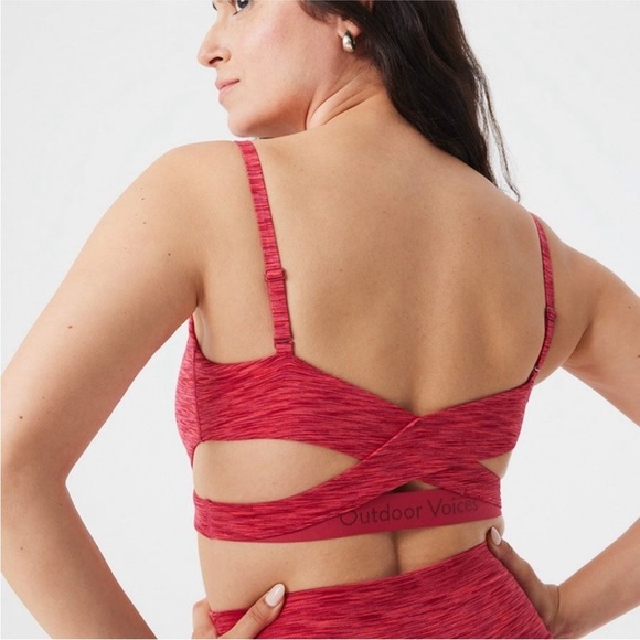 NWT Outdoor Voices Flow Low Coverage Bra XS Rose Garden - Picture 2 of 6